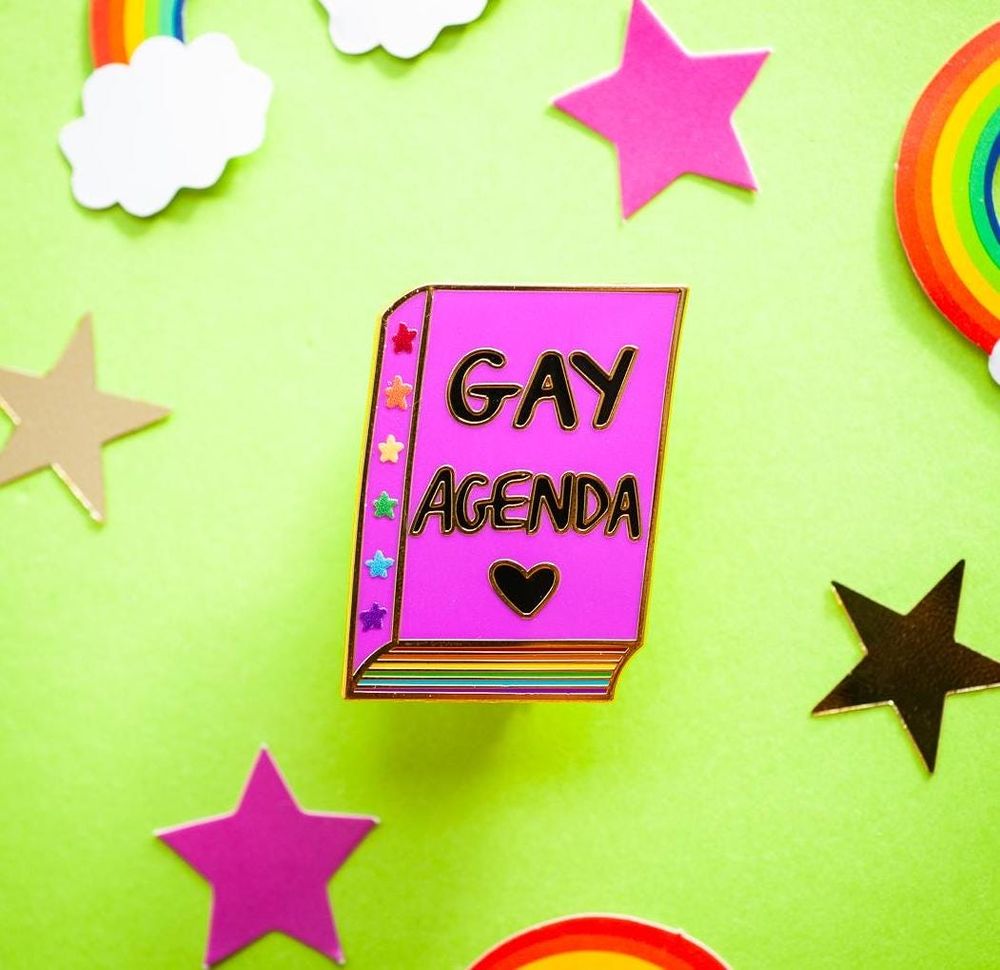 Gay Agenda enamel pin