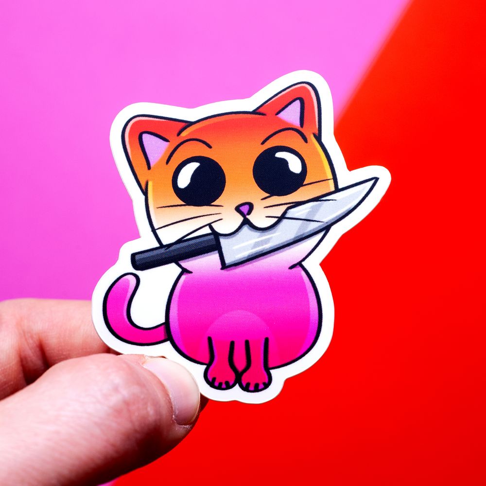 Lesbian cat LGBTQ+ sticker