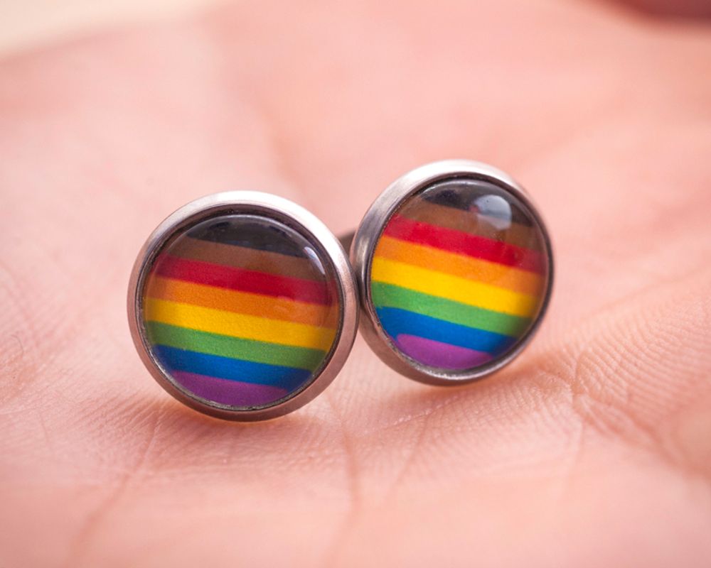Inclusive rainbow LGBTQ+ earrings