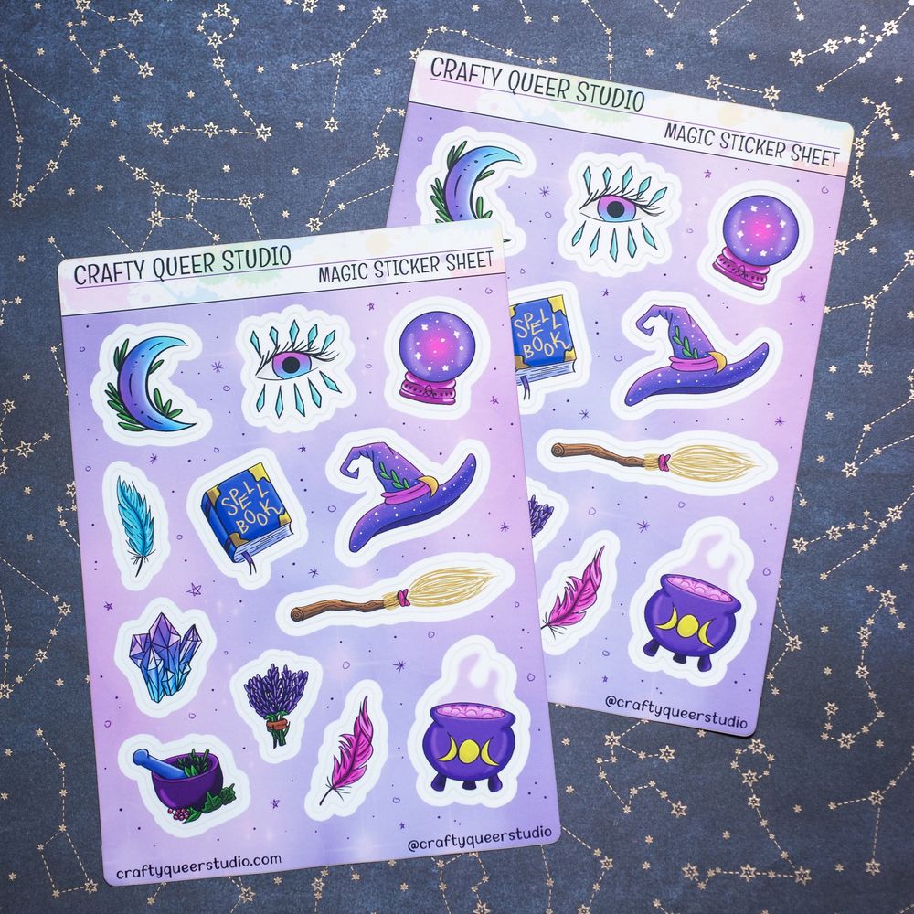 Witchy magic sticker sheet