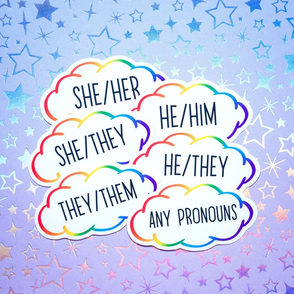 Pronoun stickers - 6 options