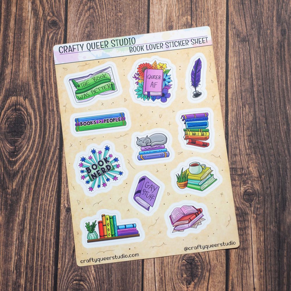 Book lover sticker sheet