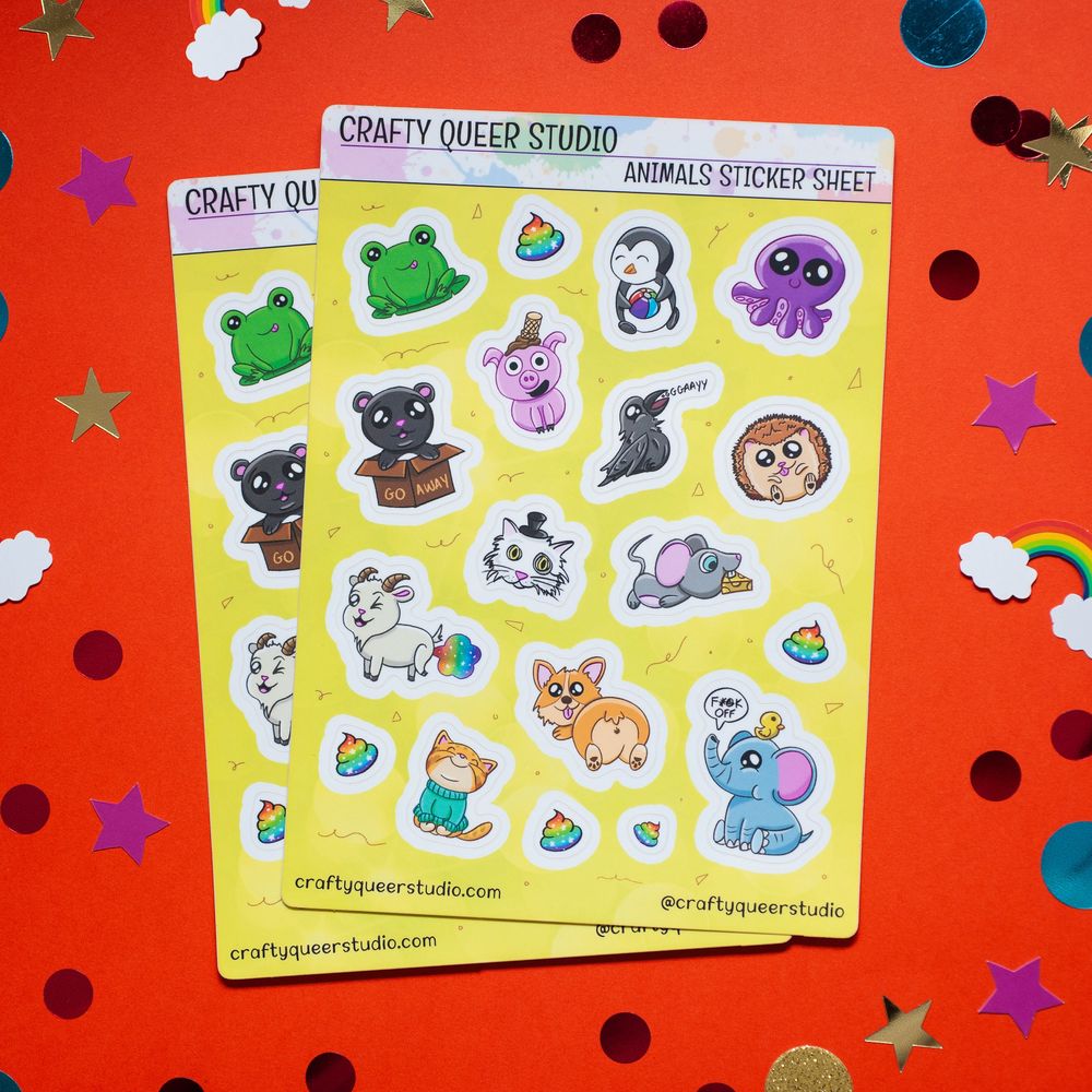 Cute animals sticker sheet