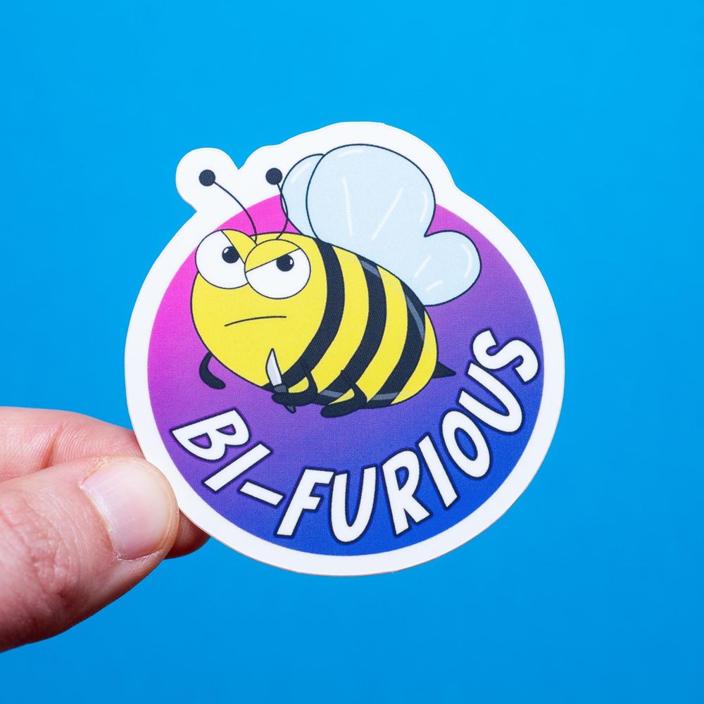 Bi-Furious LGBTQ+ sticker 